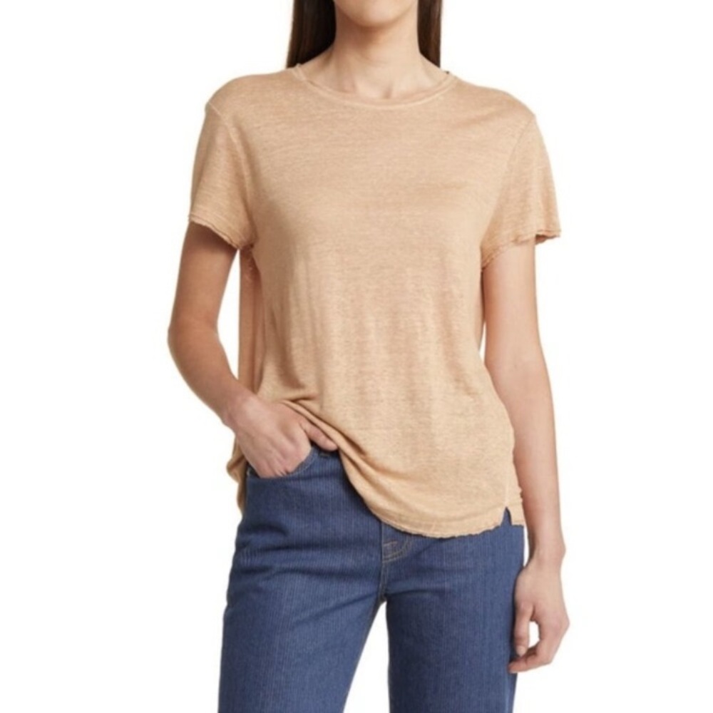 NWT Frame Organic Linen Easy True Tee, size L.